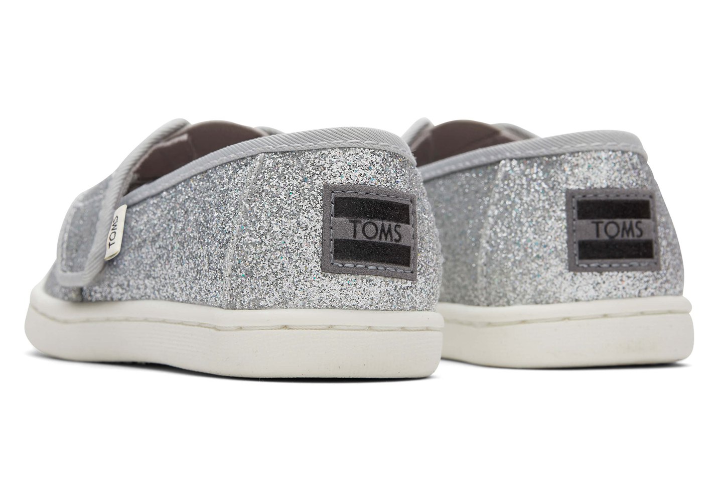 Toms Espadryle Dziecięce Srebrne - Alpargata Tiny Glitter - 23YZUAXLN